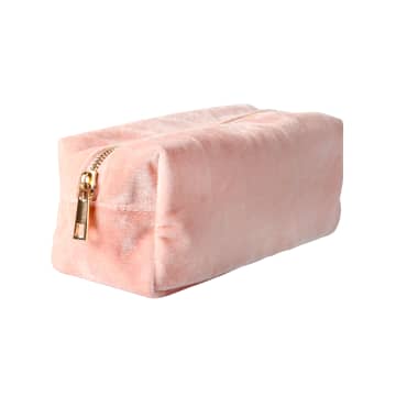 &klevering Klevering Pink Velvet Toiletry Bag