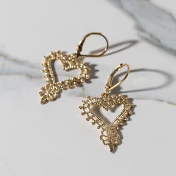 Zoe And Morgan Gold Heart Earrings