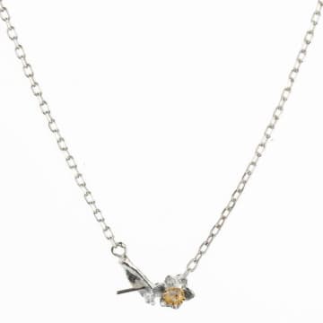 Amanda Coleman Silver And Gold Vermeil A Flower For You Necklace In Metallic