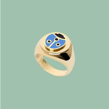 Wilhelmina Garcia Blue Ladybug Ring