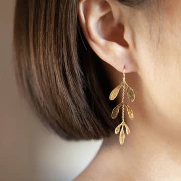 Curiouser And Curiouser Leaf Motif Earrings