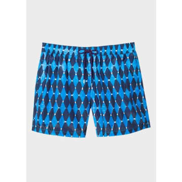 Paul Smith Blue Diamond Print Swim Shorts