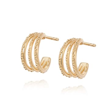 Daisy London Amanda Huggie Hoop Earrings In Gold