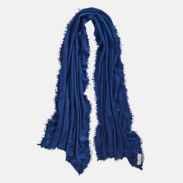 Pur Schoen Hand Felted Cashmere Soft Scarf Jeans Blue + Gift In Blue/blue