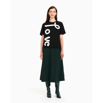 Marimekko T -shirt Kapina Black Shirt With The Writing Love