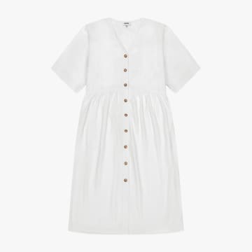 Diarte White Penelope Linen Blend Dress