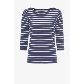 Great Plains Essential Jersey Top Optic Navy White Organic Cotton In Blue