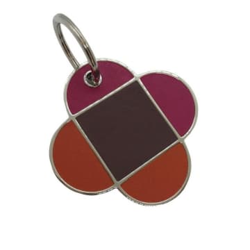 Bhome Keyring Inizio Double Heart Brown