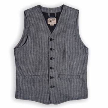 Pike Brothers 1905 Hauler Waistcoat Linen Grey Stripe