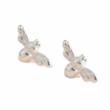 Lisa Angel Bee Stud Earrings Silver In Metallic