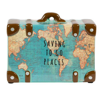 Sass & Belle - Saving To Go Places Vintage Map Money Bank