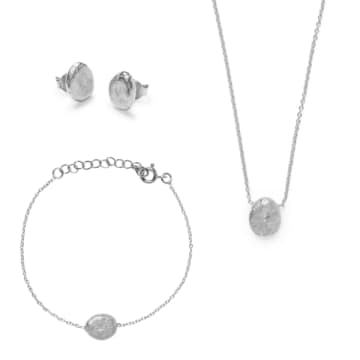 Just Jaya Complete Jewellery Set Silver In Metallic