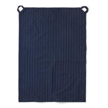 Base Navy Dotted Line Tea Towel