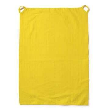 Base Yellow Dotted Line Tea Towel