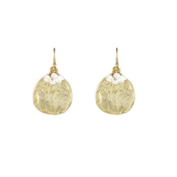 Shop Ashiana Solange Earrings In Gold With Freshwater Pearls