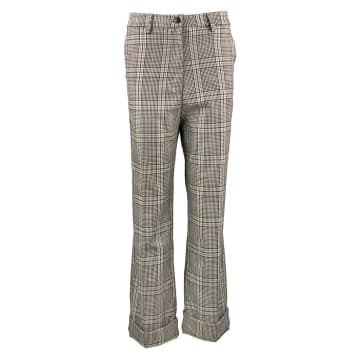 White Sands Checkered Wide Leg Pants In White