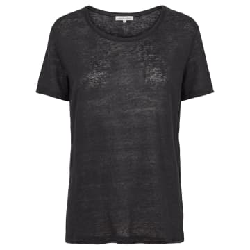 Second Female Peony O Neck Tee In Black