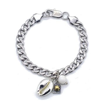 Nilu Silver Big Chain Bracelet In Metallic