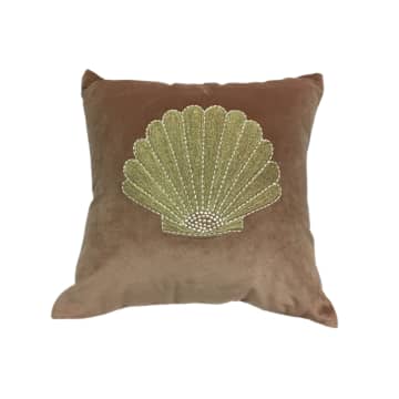 A La Handmade Embroidered Velvet Shell Cushion