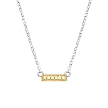 ANNA BECK CLASSIC SMALL BAR DOTTED NECKLACE REVERSIBLE GOLD SILVER