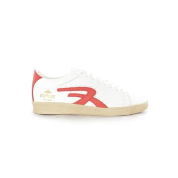  Replay Men's Arthur-Hasford Low-Top Sneakers, Beige White  Beige 352, 8.5