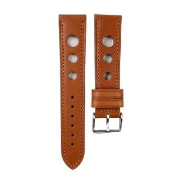 Black Bough Tan Leather Rally Watch Strap In Black