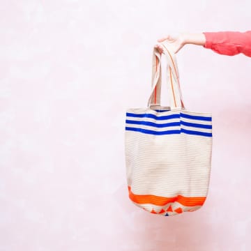 Guanabana Stripped Tote Bag In Neturals