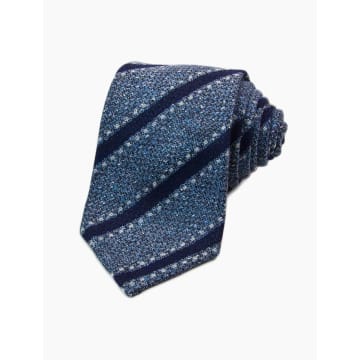40 Colori Blue Striped Silk And Wool Tie