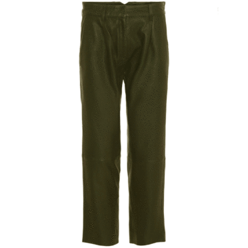 Mdk Leather Iris Green Trousers