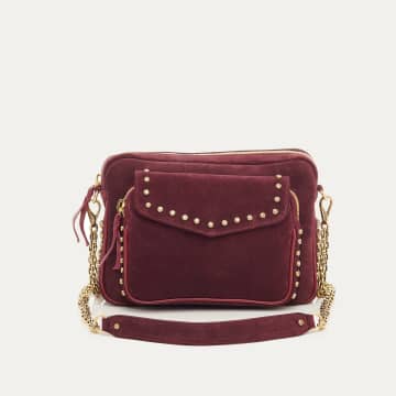 Claris Virot Violet Studded Leather Charly Bag In Purple