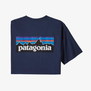 Patagonia P 6 Logo Responsabili Tee Classic Navy T-shirt In Blue