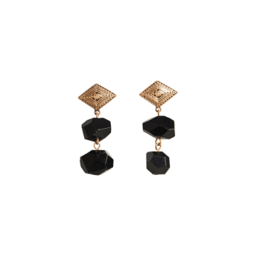 Eb & Ive Tranquil Stone Earrings Black
