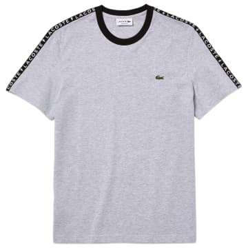 Lacoste Tape T Shirt Th 7079 Silver In Metallic