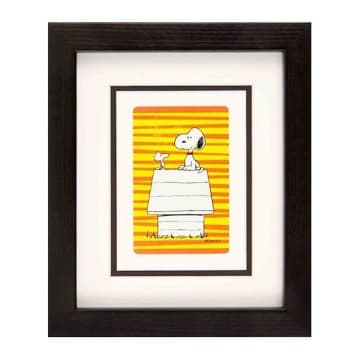 Vintage Playing Cards Striped Snoopy Framed