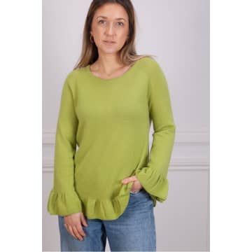 Riani Scoop Neck Sweater In Cezanne Green In Burgundy