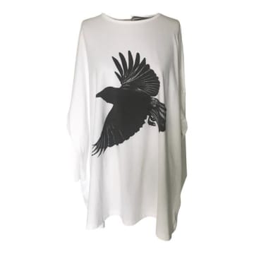 Wdts Asymmetric Oversized Jersey Heron Crow Print
