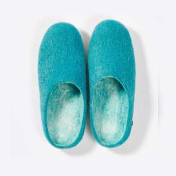 Soda Store Felties Hand-felted Slippers From Certified Production Turquoise