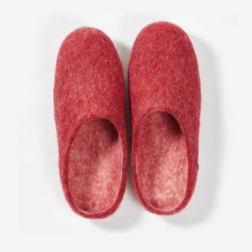 Soda Store Felties Hand-felted Slippers From Certified Production Red In Red/red