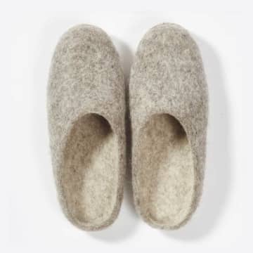 Soda Store Felties Hand-felted Slippers From Certified Production Light Grey