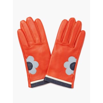 Mabel Sheppard Leather Gloves Tomato Daisy