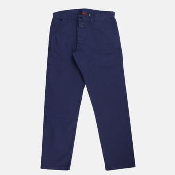 Vétra Workwear Trousers Washed Navy In Blue