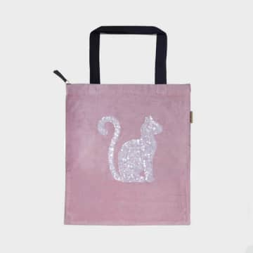 Artebene Tote Shopper Favourite Zip Bag Sequins Cat In Pink