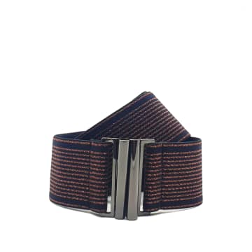 Nooki Design Elastic Belt Fine Stripe Copper In Metallic