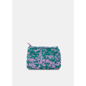 Essentiel Antwerp Lilac And Green Knitted Pouch