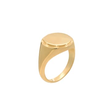 Rachel Jackson Deco Gold Signet Ring