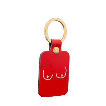 &quirky Cheeky Boob Key Ring Fob Red