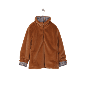 Indi And Cold Terrcotta Zip Up Coat From