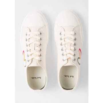 PAUL SMITH OFF WHITE CANVAS KINSEY TRAINERS