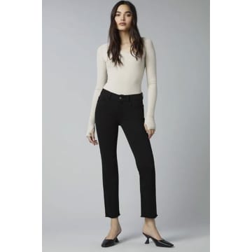 Dl1961 Mara Straight Jeans In Black Peached Raw