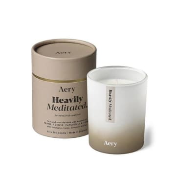 Aery Heavily Meditated Scented Candle Frankincense Patchouli Thyme In Brown